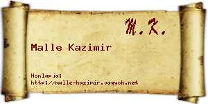 Malle Kazimir névjegykártya